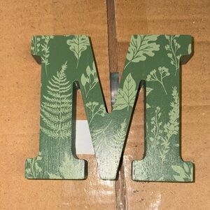 5/$5 Green Botanical Letter M decor